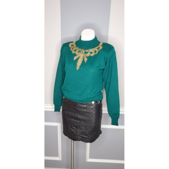 Vintage Sweater, Sequin Sweater - Picture 4 of 6